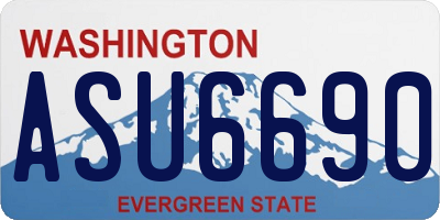 WA license plate ASU6690
