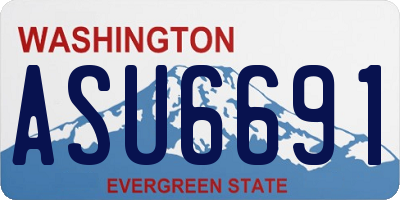 WA license plate ASU6691