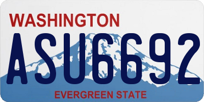WA license plate ASU6692