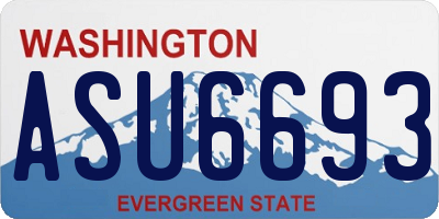 WA license plate ASU6693