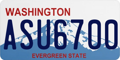 WA license plate ASU6700