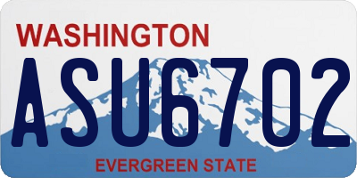 WA license plate ASU6702