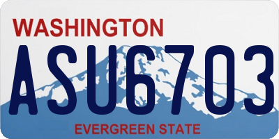 WA license plate ASU6703