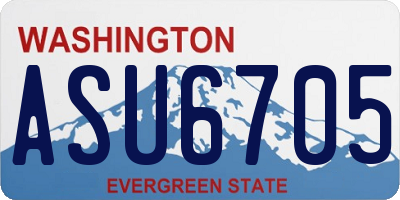 WA license plate ASU6705