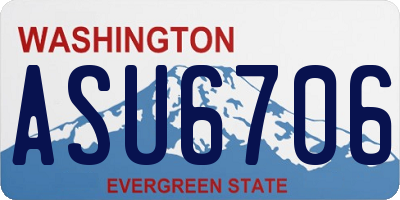 WA license plate ASU6706