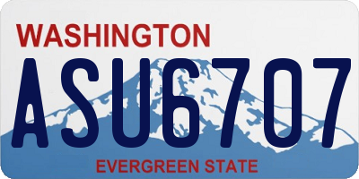WA license plate ASU6707