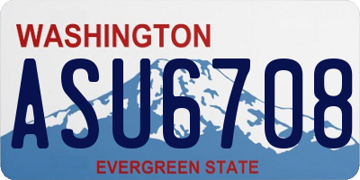 WA license plate ASU6708
