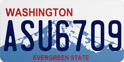 WA license plate ASU6709