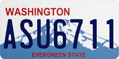 WA license plate ASU6711