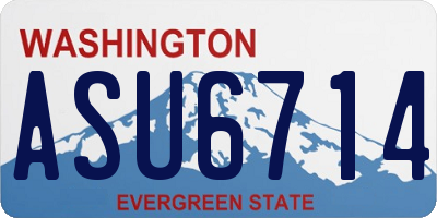 WA license plate ASU6714