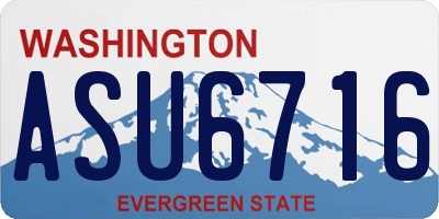 WA license plate ASU6716