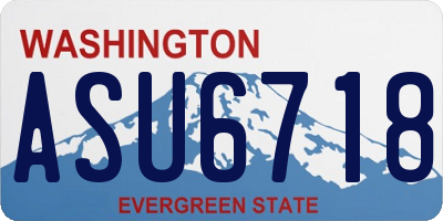 WA license plate ASU6718