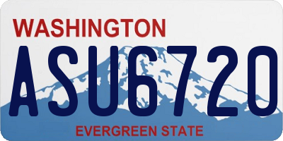 WA license plate ASU6720