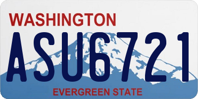 WA license plate ASU6721