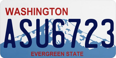 WA license plate ASU6723