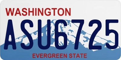 WA license plate ASU6725