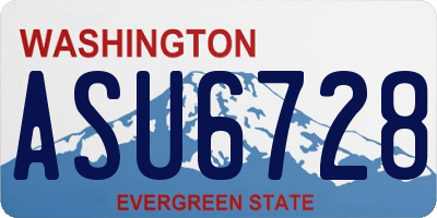 WA license plate ASU6728