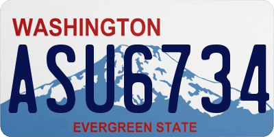 WA license plate ASU6734