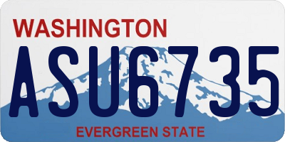 WA license plate ASU6735