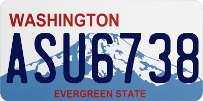 WA license plate ASU6738