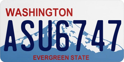 WA license plate ASU6747