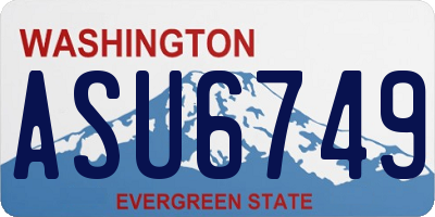 WA license plate ASU6749