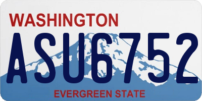 WA license plate ASU6752