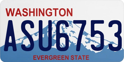WA license plate ASU6753