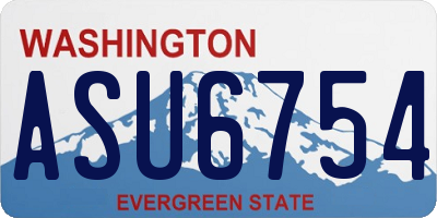 WA license plate ASU6754