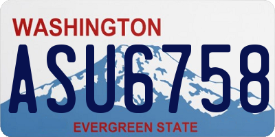 WA license plate ASU6758