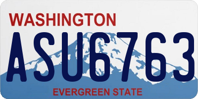 WA license plate ASU6763