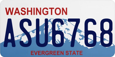 WA license plate ASU6768