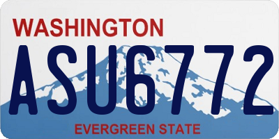 WA license plate ASU6772