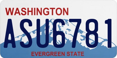WA license plate ASU6781