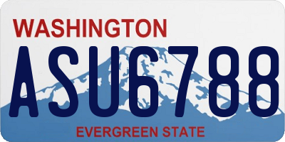 WA license plate ASU6788