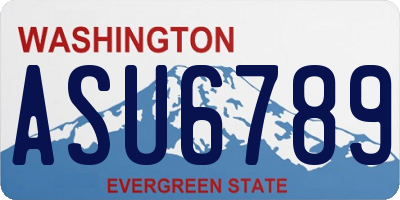 WA license plate ASU6789