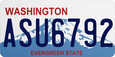 WA license plate ASU6792