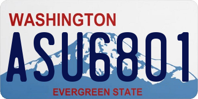 WA license plate ASU6801