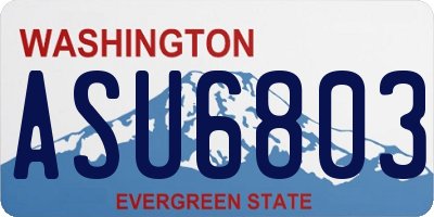 WA license plate ASU6803