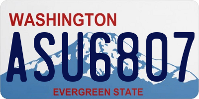 WA license plate ASU6807