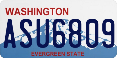 WA license plate ASU6809