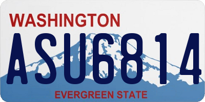 WA license plate ASU6814
