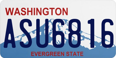 WA license plate ASU6816