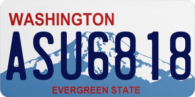 WA license plate ASU6818
