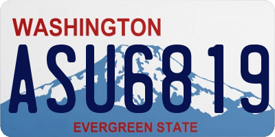 WA license plate ASU6819
