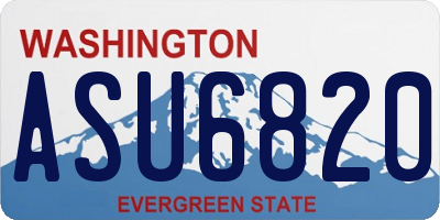 WA license plate ASU6820