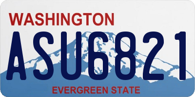 WA license plate ASU6821