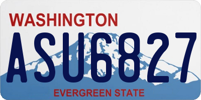 WA license plate ASU6827
