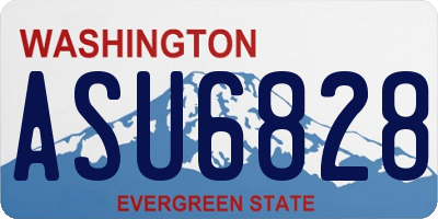 WA license plate ASU6828