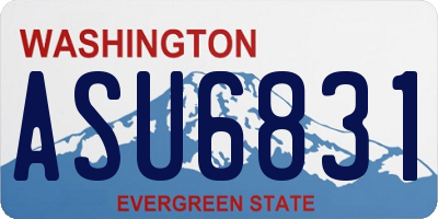 WA license plate ASU6831